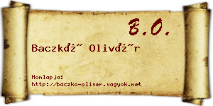 Baczkó Olivér névjegykártya
