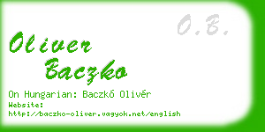 oliver baczko business card